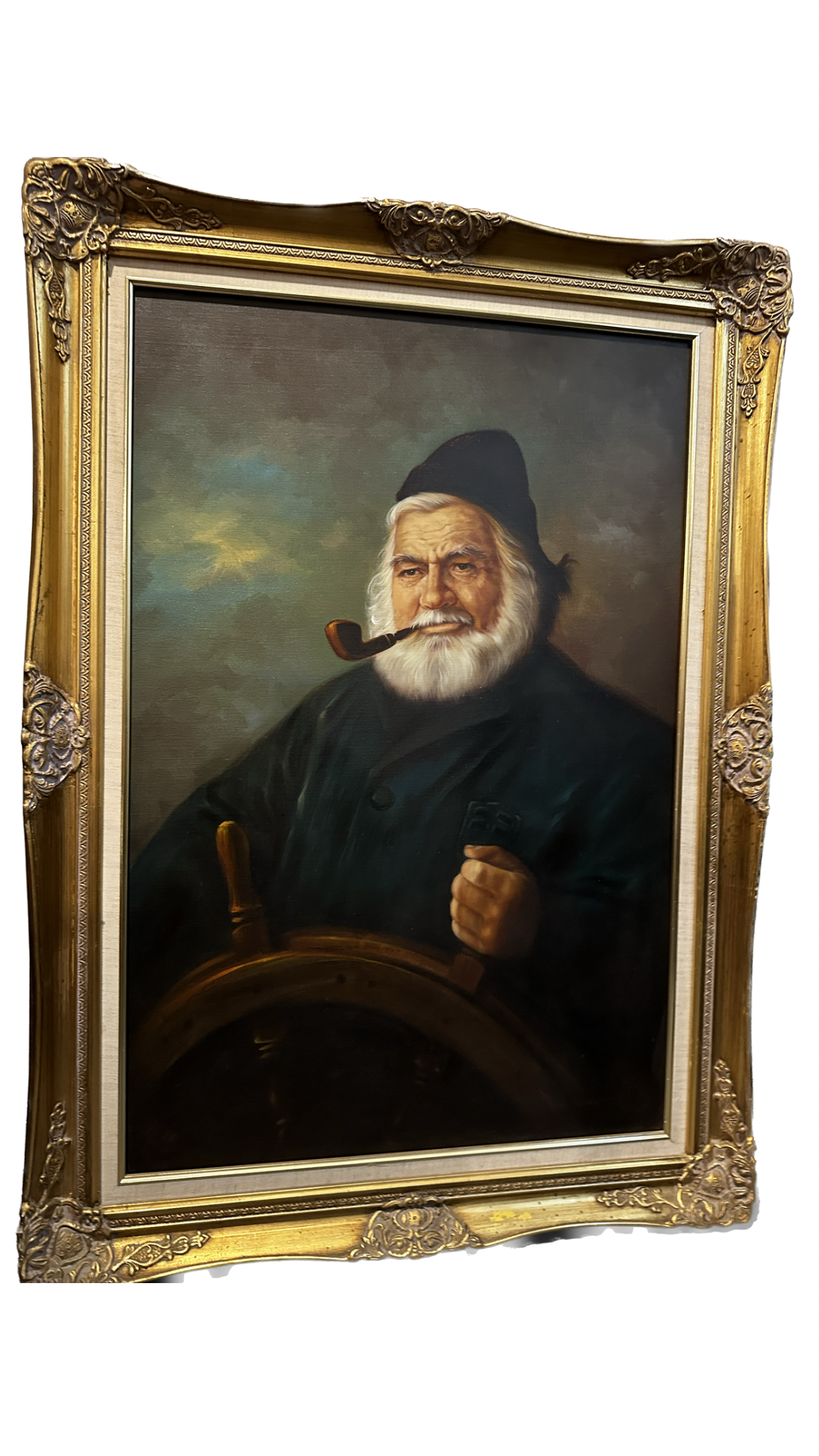 Huge Framed Sea Captain Painting