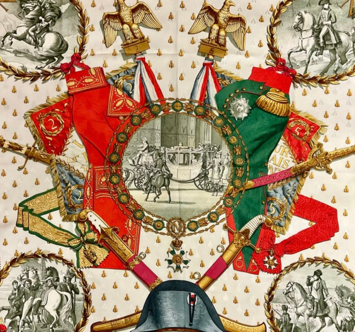 Hermès “Napoleon” Jacquard Silk Scarf by Philippe Ledoux