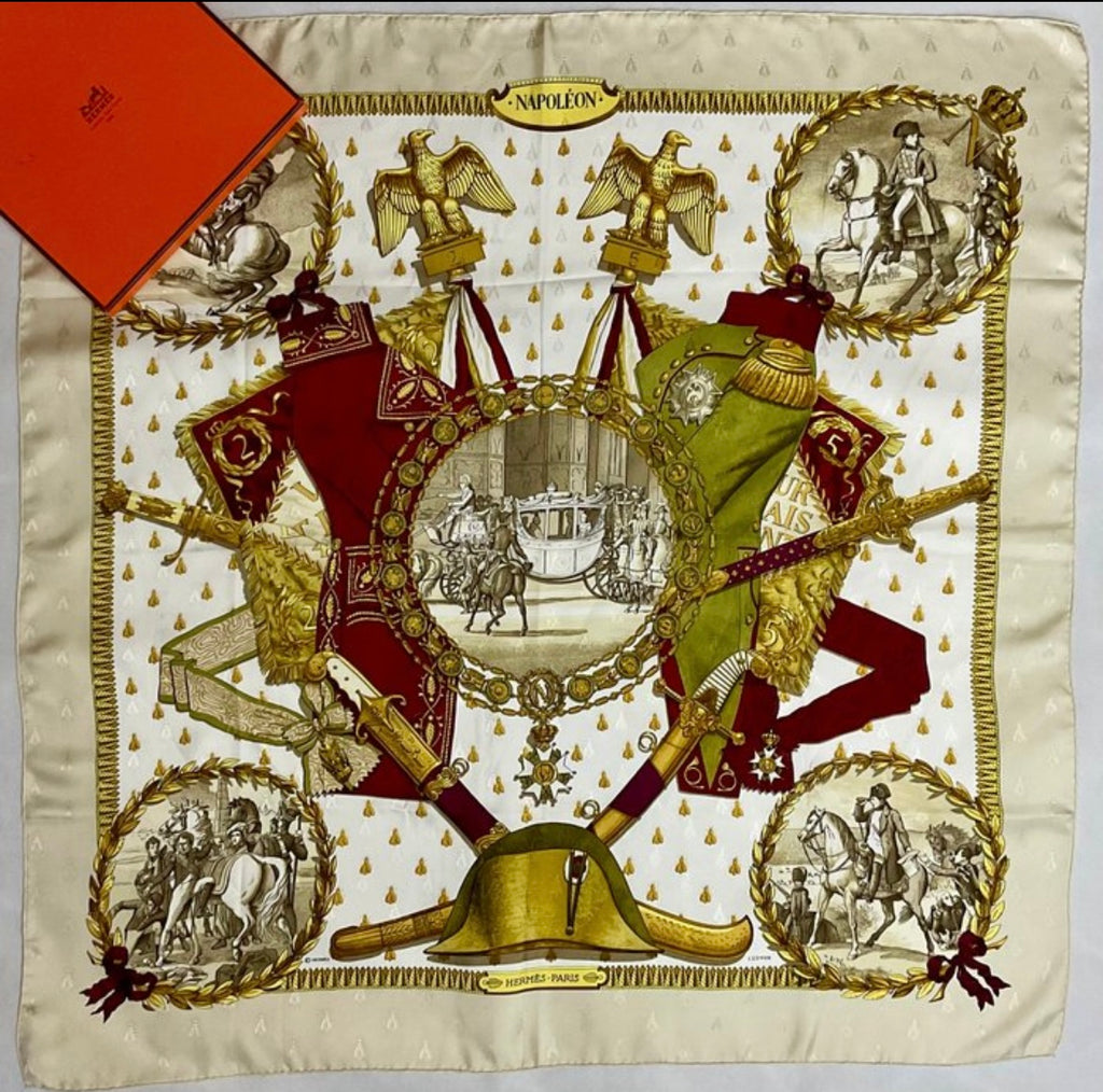 Hermès “Napoleon” Jacquard Silk Scarf by Philippe Ledoux