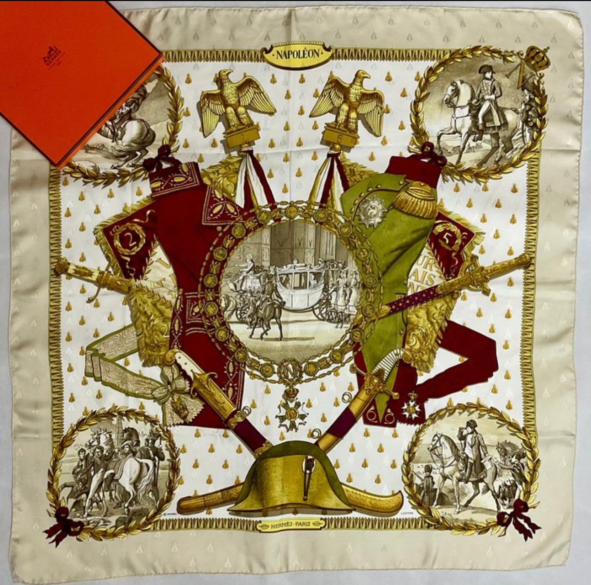 Hermès “Napoleon” Jacquard Silk Scarf by Philippe Ledoux