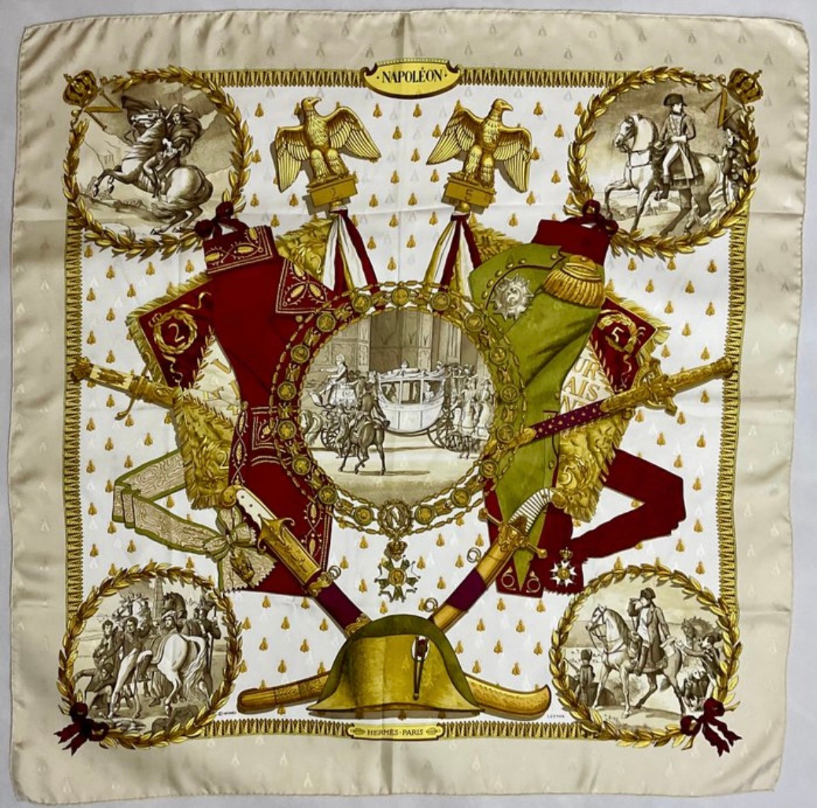 Hermès “Napoleon” Jacquard Silk Scarf by Philippe Ledoux