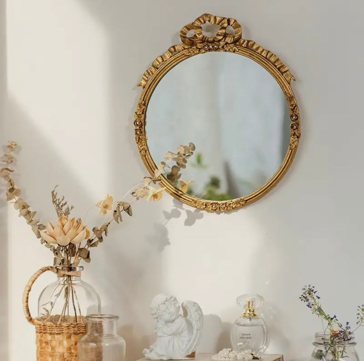 Gold Bow Swag Mirror