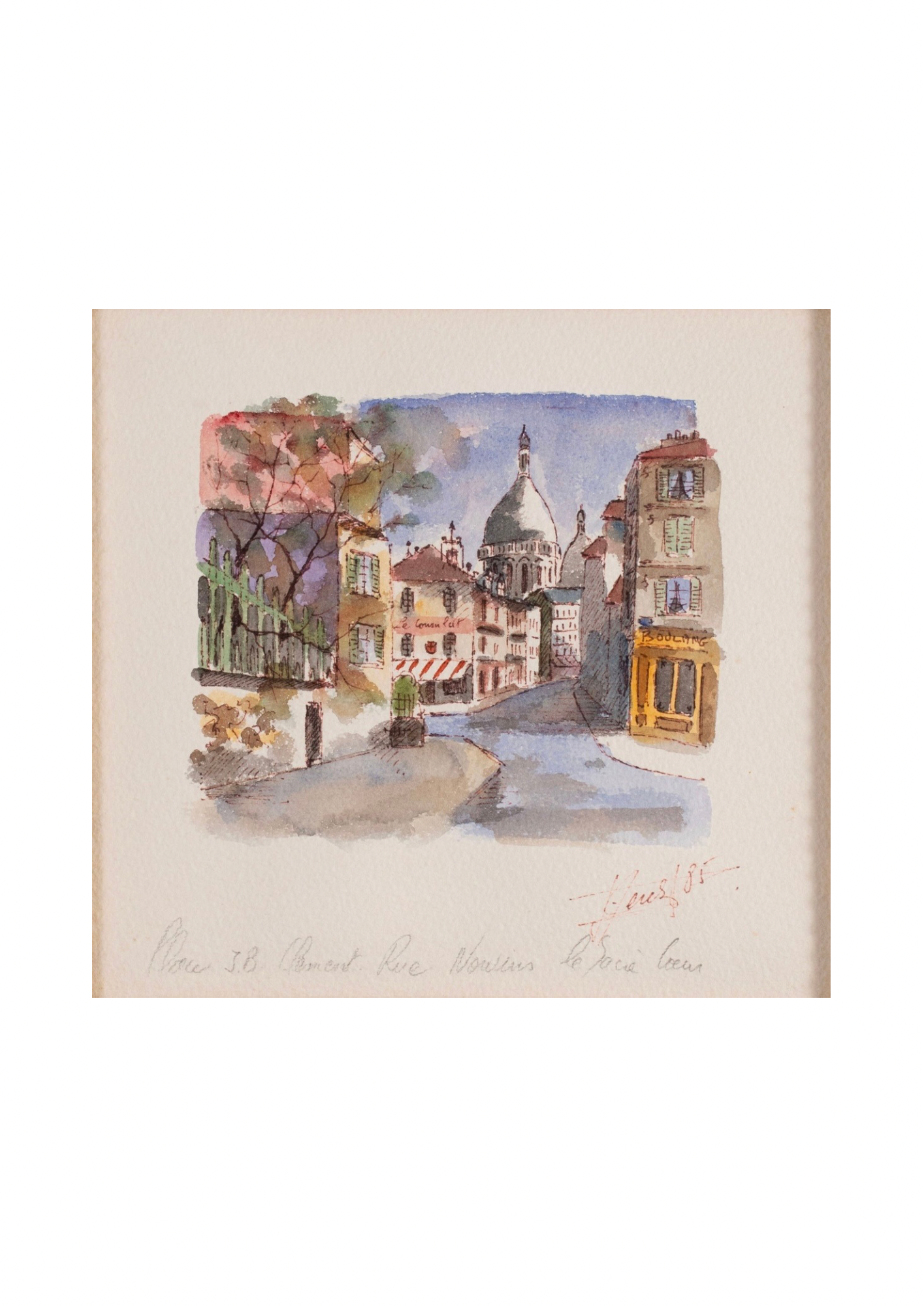 Pair of Signed Parisian Watercolor Paintings