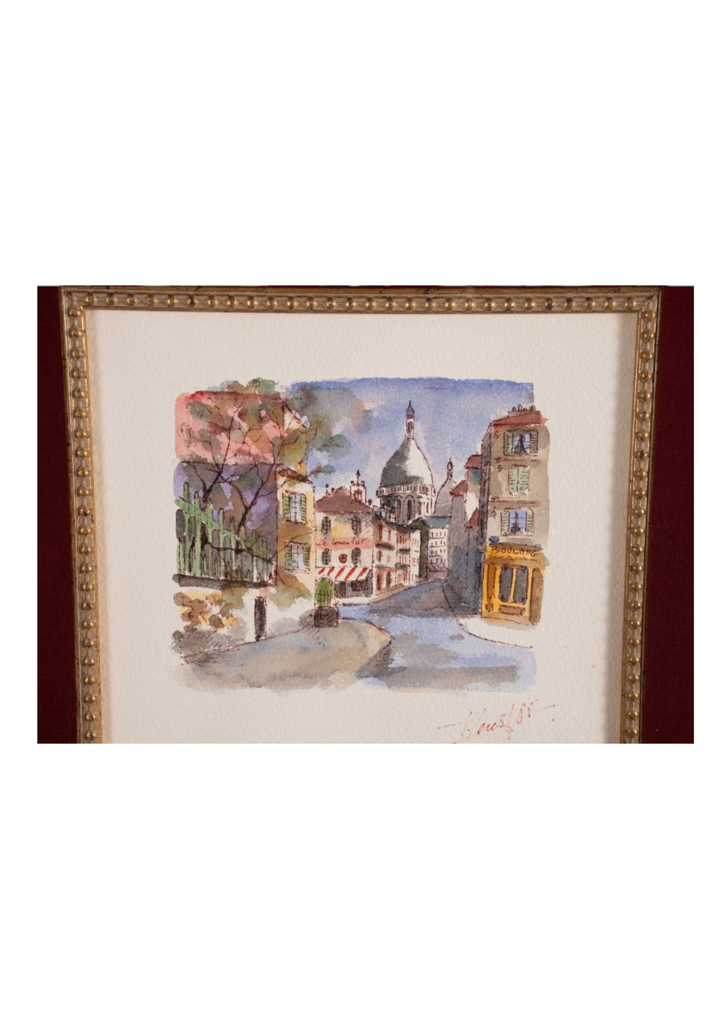 Pair of Signed Parisian Watercolor Paintings