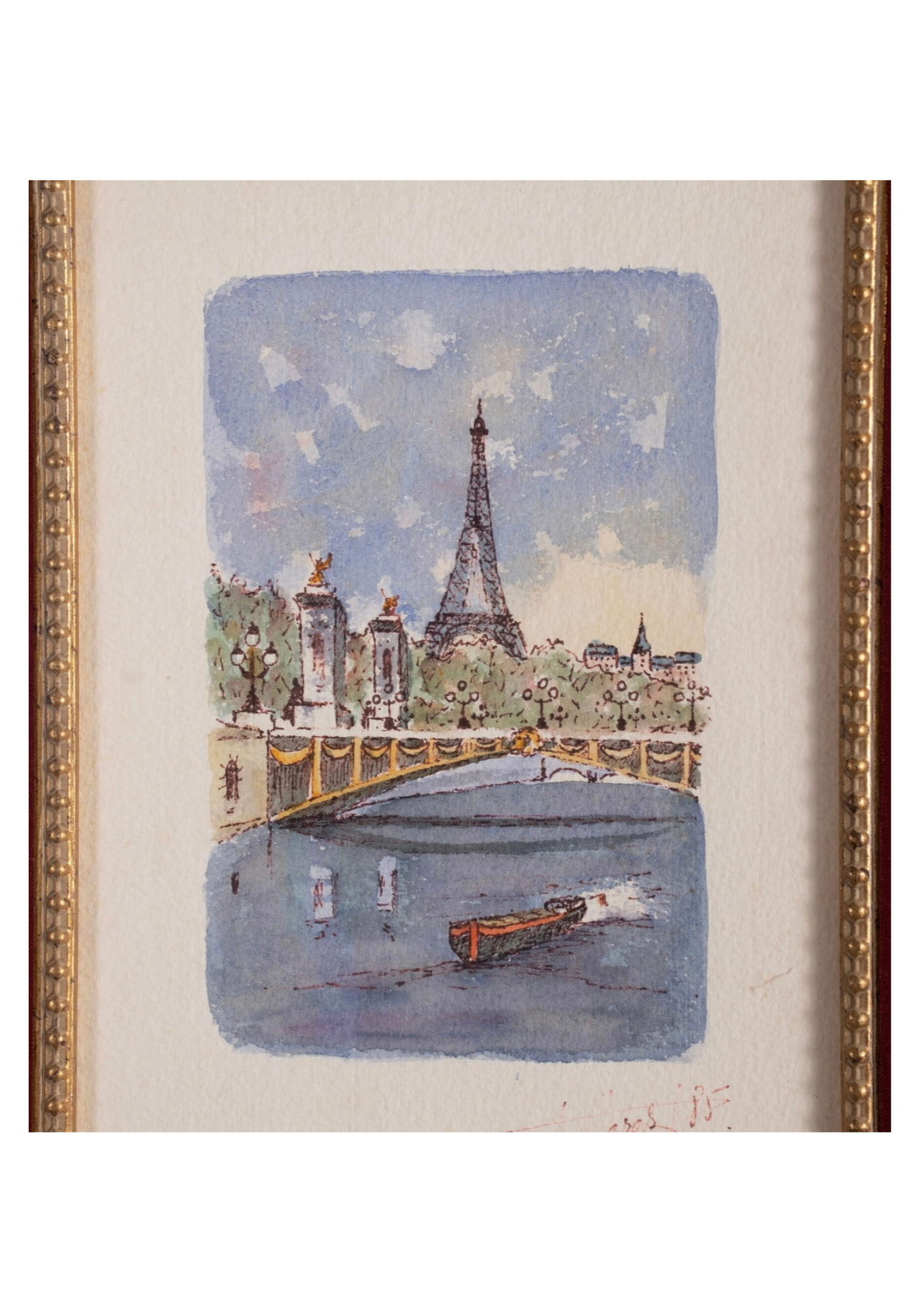 Pair of Signed Parisian Watercolor Paintings