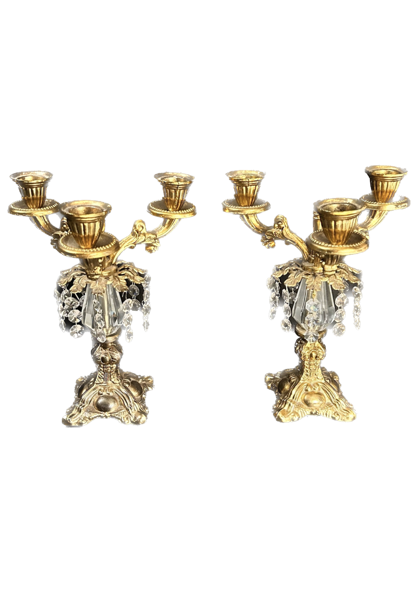 Ornate Hollywood Regency Pair of Candelabras