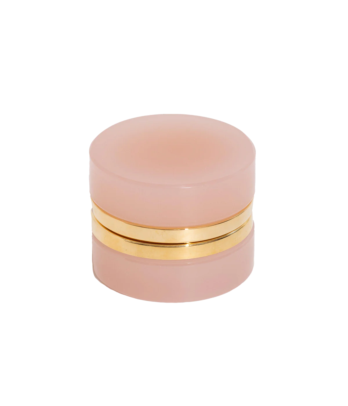 Small Round Pink Opaline Glass Box